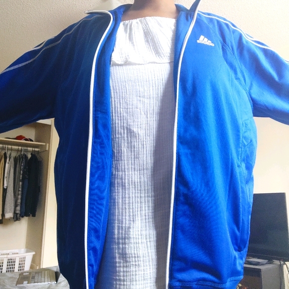 Adidas Blue Zipper Jacket - Picture 5 of 7